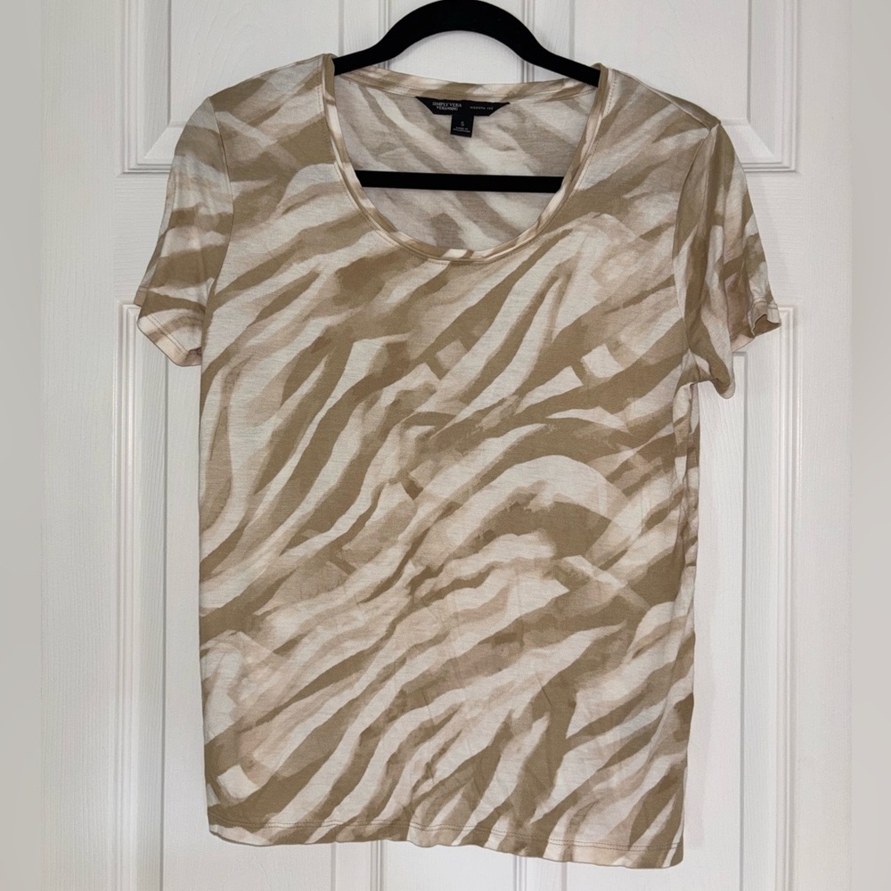 Simply Vera Vera Wang Zebra Print Modern Tee Women’s Small